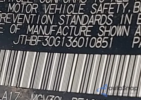 2003 Lexus Es 300 from USA, damaged, VIN JTHBF30G136010851